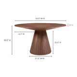 Otago Walnut Brown Round Dining Table - Ornate Home