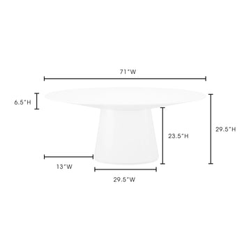 Otago White Oval Dining Table - Ornate Home