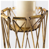 Othello Antiqued Brass Tall Metal Table Candle Holder - Ornate Home