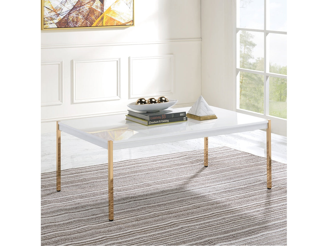 Otrac White Coffee Table - Ornate Home