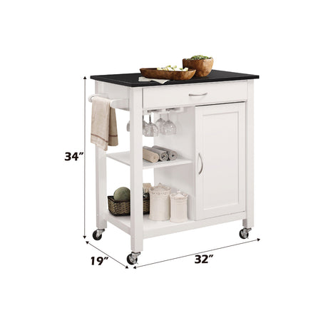 Ottawa Black & White Kitchen Cart - Ornate Home