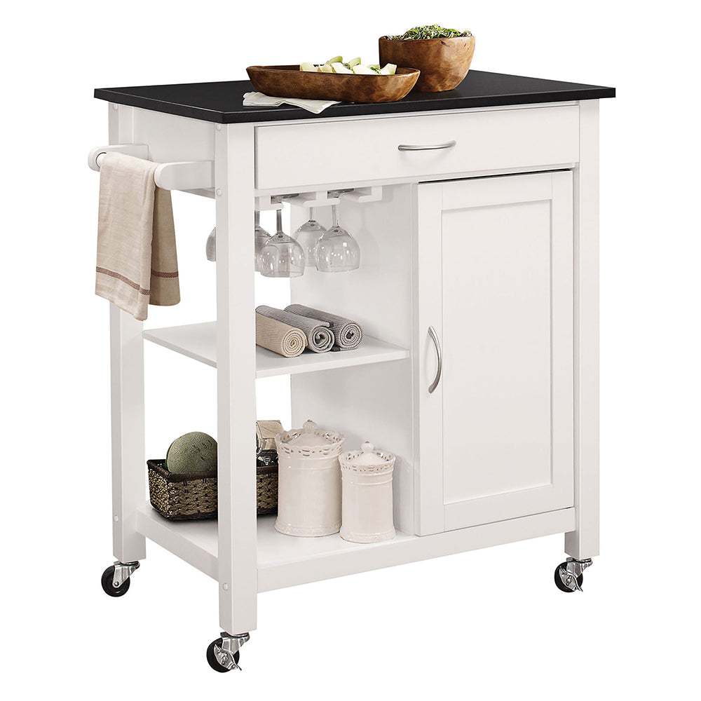Ottawa Black & White Kitchen Cart - Ornate Home