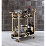 Ottesen Gold & Black Glass Serving Cart - Ornate Home