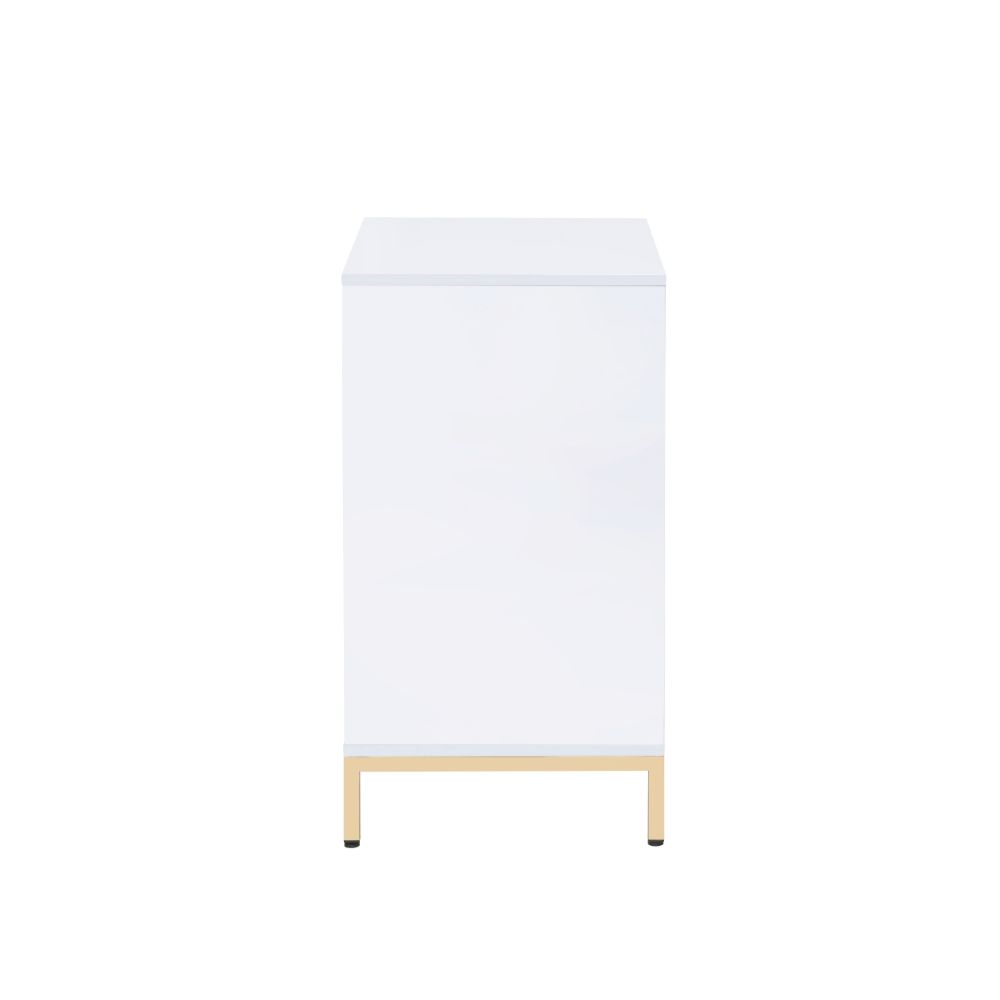 Ottey White/Gold Cabinet - Ornate Home