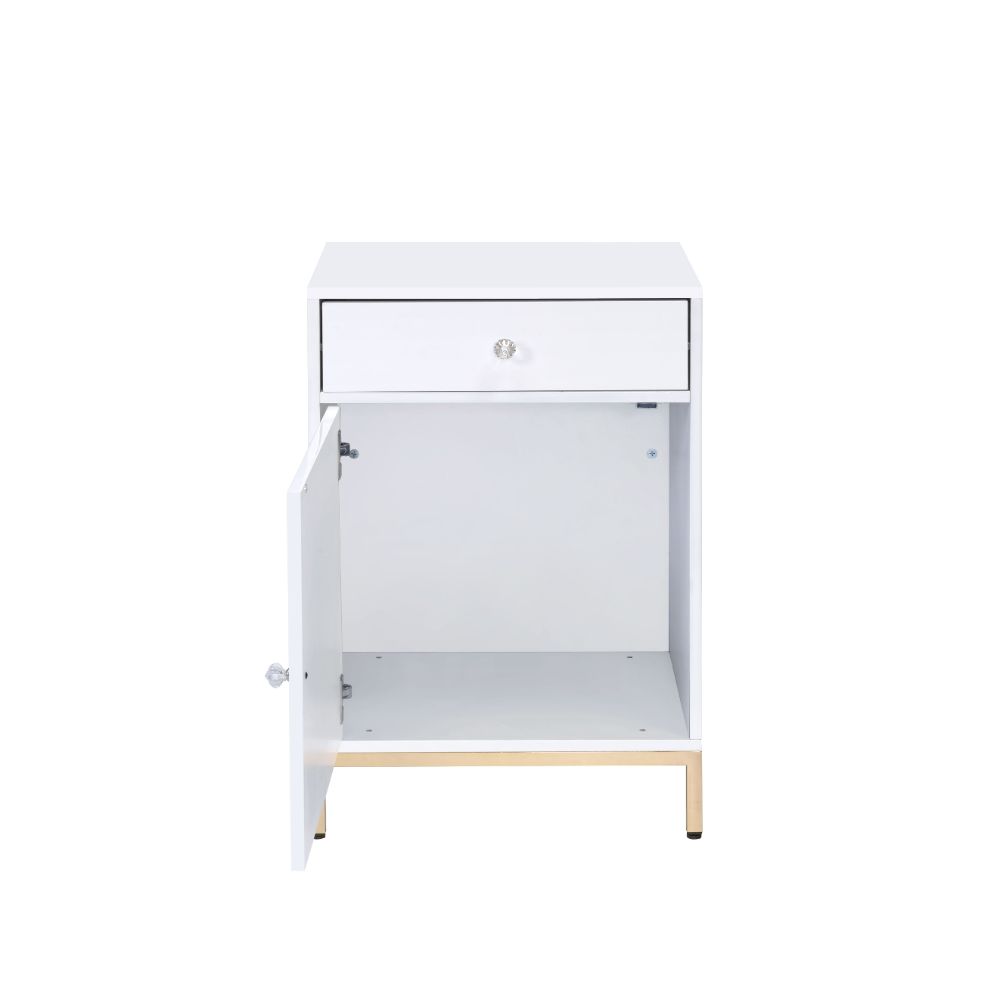 Ottey White/Gold Cabinet - Ornate Home