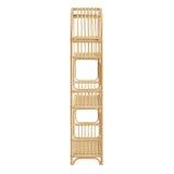 Ottilie Natural 68 Inch Arched Rattan Bookshelf