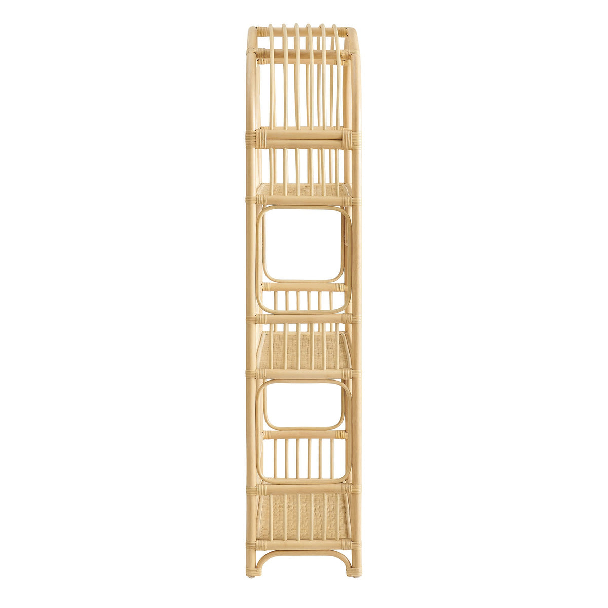 Ottilie Natural 68 Inch Arched Rattan Bookshelf