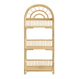 Ottilie Natural 68 Inch Arched Rattan Bookshelf
