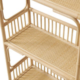Ottilie Natural 68 Inch Arched Rattan Bookshelf