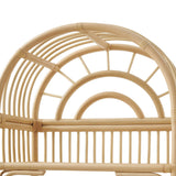 Ottilie Natural 68 Inch Arched Rattan Bookshelf