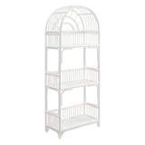 Ottilie White 68 Inch Arched Natural Rattan Bookshelf