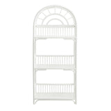 Ottilie White 68 Inch Arched Natural Rattan Bookshelf