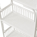 Ottilie White 68 Inch Arched Natural Rattan Bookshelf