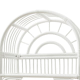 Ottilie White 68 Inch Arched Natural Rattan Bookshelf