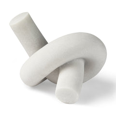 Otto White Granite Resin Large Knot Sculpture Decorative Object