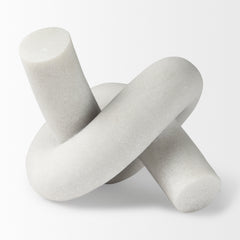 Otto White Granite Resin Large Knot Sculpture Decorative Object