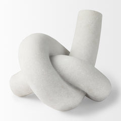 Otto White Granite Resin Large Knot Sculpture Decorative Object