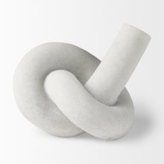 Otto White Granite Resin Large Knot Sculpture Decorative Object