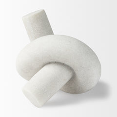 Otto White Granite Resin Small Knot Sculpture Decorative Object - Ornate Home