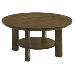 Ottowa Brown 2-piece Round Wood Coffee Table Set - Ornate Home