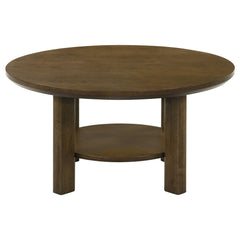 Ottowa Brown 2-piece Round Wood Coffee Table Set - Ornate Home