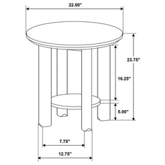Ottowa Brown 22-Inch Round Wood Side End Table with Shelf - Ornate Home