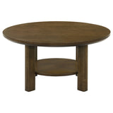 Ottowa Brown 3-piece Round Wood Coffee Table Set - Ornate Home