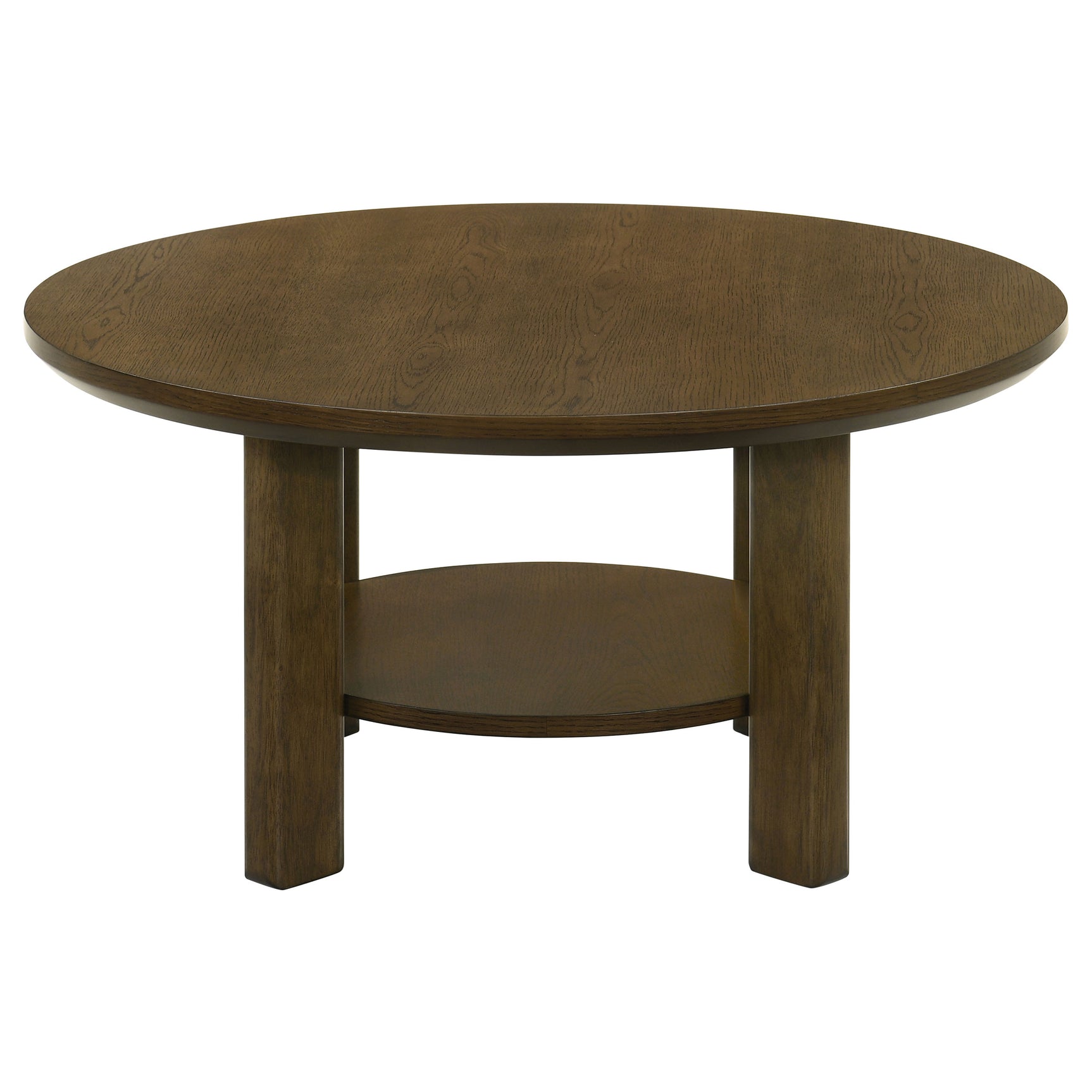 Ottowa Brown 35-inch Round Wood Cocktail Coffee Table - Ornate Home