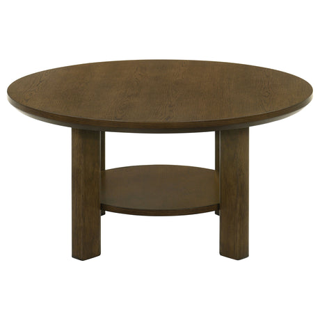 Ottowa Brown 35-inch Round Wood Cocktail Coffee Table - Ornate Home
