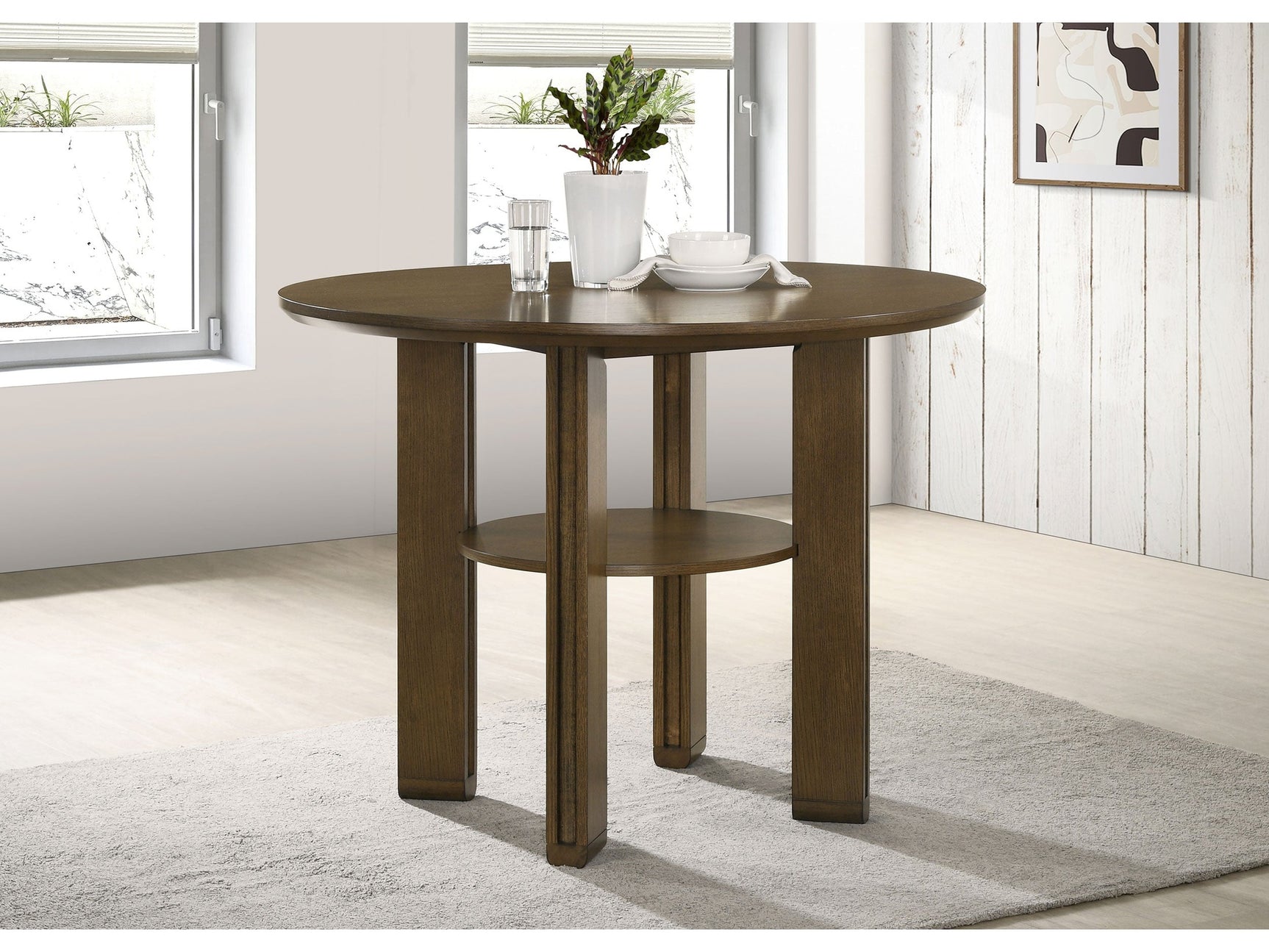 Ottowa Brown 47-inch Round Counter Height Dining Table - Ornate Home