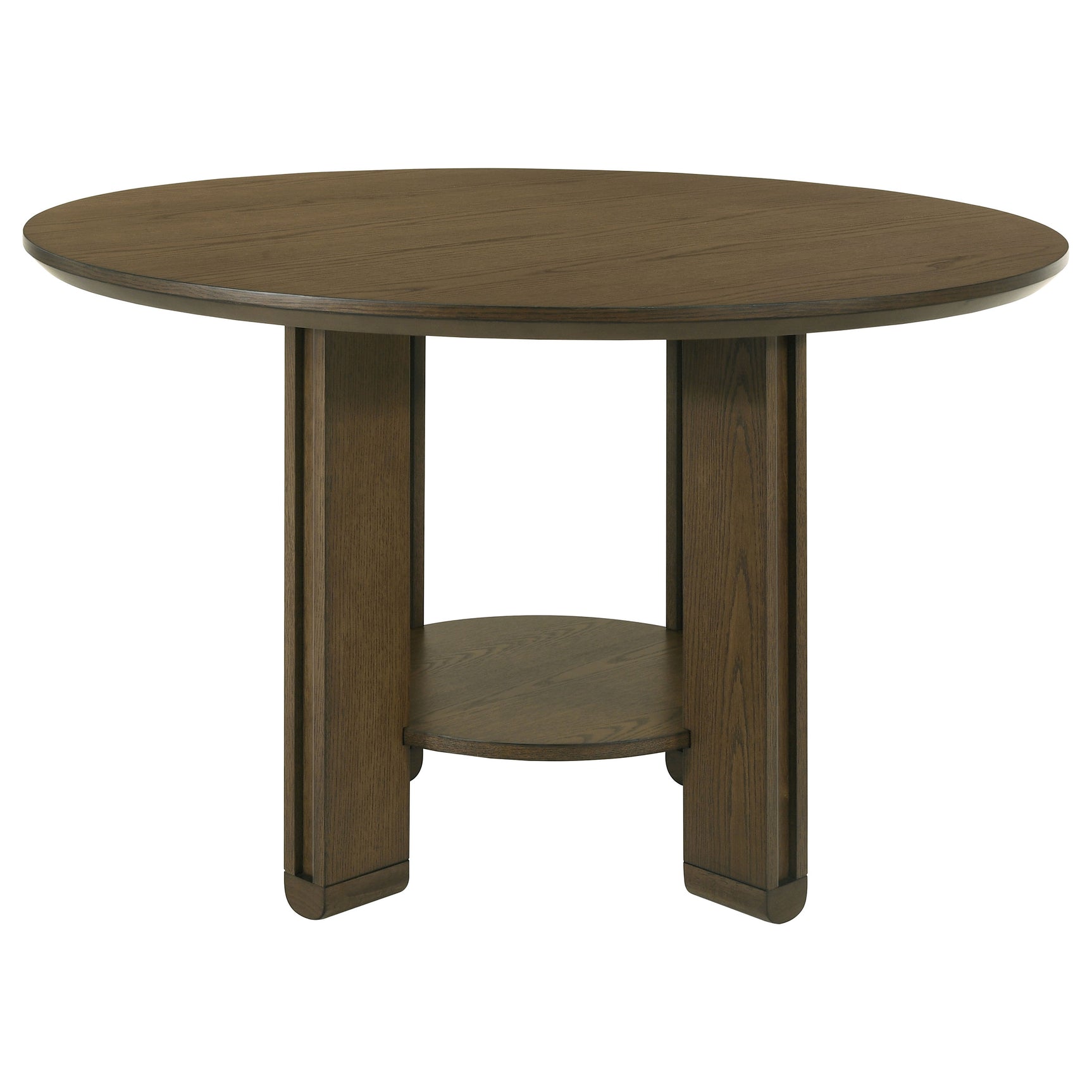 Ottowa Brown 47-inch Round Wood Dining Table with Shelf - Ornate Home