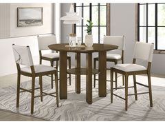 Ottowa Brown 5-piece Round Counter Height Dining Room Set - Ornate Home