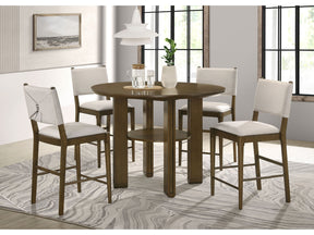 Ottowa Brown 5-piece Round Counter Height Dining Room Set - Ornate Home