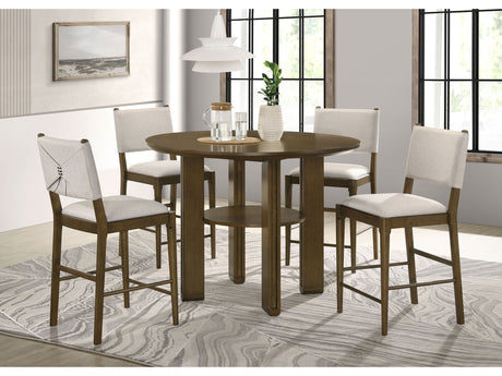 Ottowa Brown 5-piece Round Counter Height Dining Room Set - Ornate Home