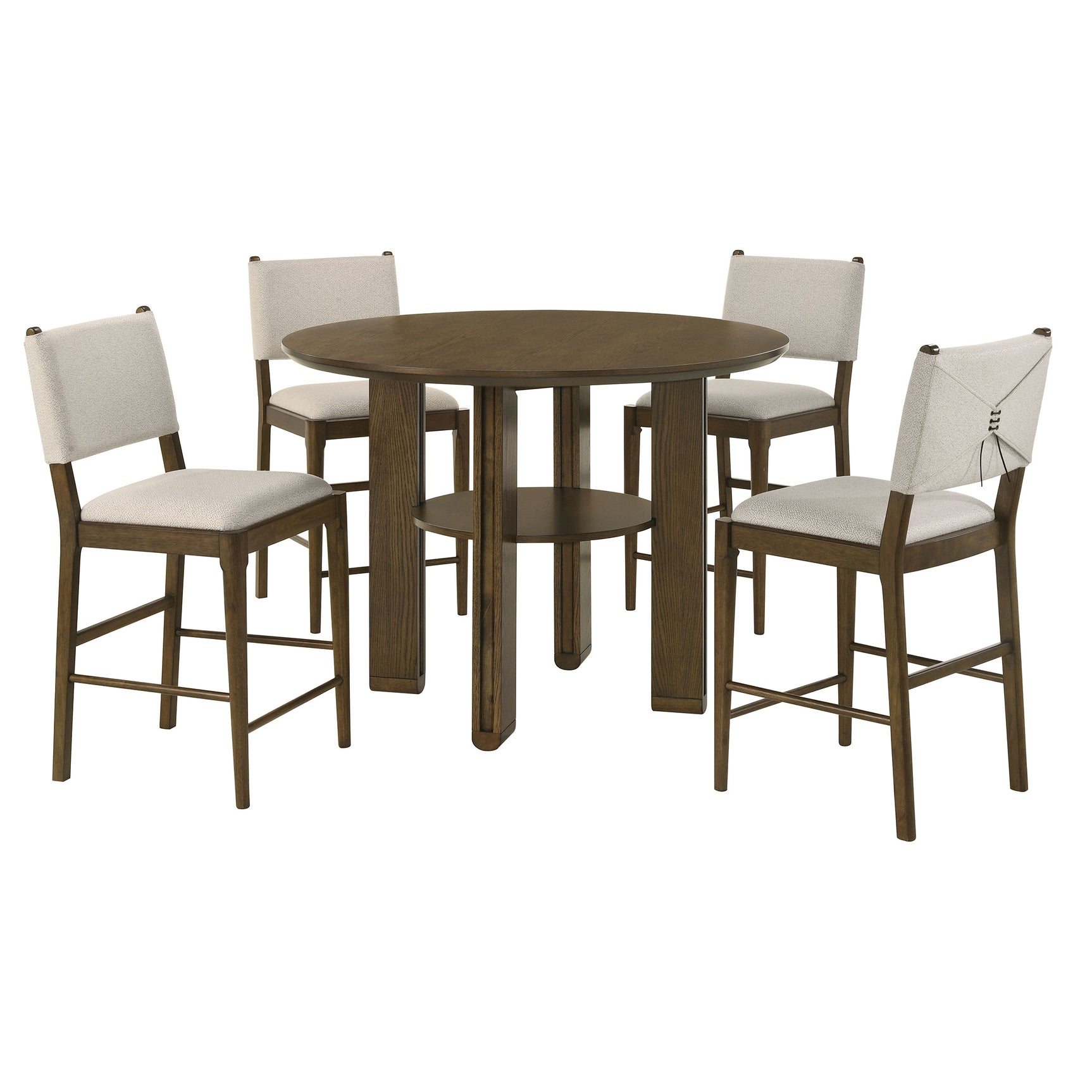 Ottowa Brown 5-piece Round Counter Height Dining Room Set - Ornate Home