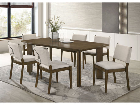 Ottowa Brown 7-piece Rectangular Wood Dining Room Table Set - Ornate Home