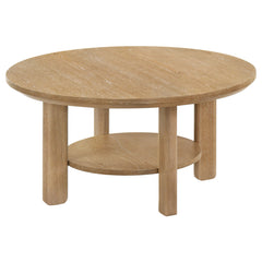 Ottowa Light Oak 36-inch Round Wood Cocktail Coffee Table - Ornate Home