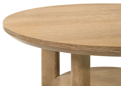 Ottowa Light Oak 36-inch Round Wood Cocktail Coffee Table - Ornate Home