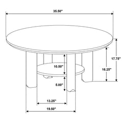 Ottowa Light Oak 36-inch Round Wood Cocktail Coffee Table - Ornate Home