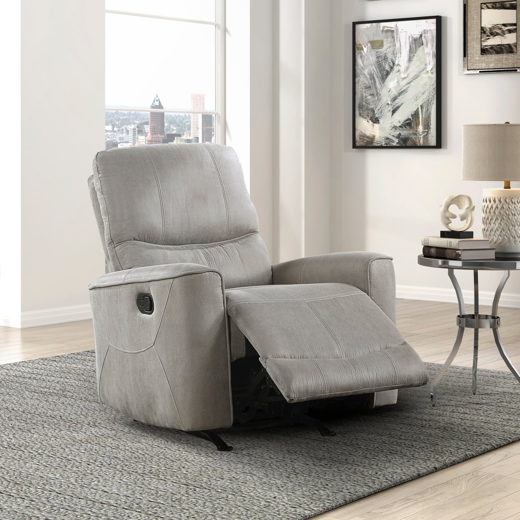 Ouray Gray Rocker Reclining Chair - Ornate Home