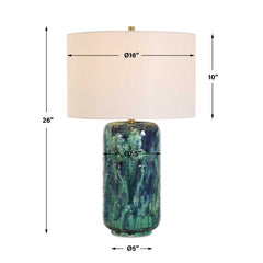 Out Of The Blue Green Table Lamp - Ornate Home