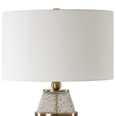 Out Of Time Brass/Gray Seeded Glass Table Lamp - Ornate Home