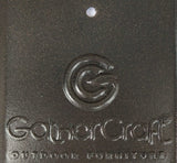 Outdoor Espresso Brown/Light Blue Aluminum Dining Bench w/ Cushion - Ornate Home