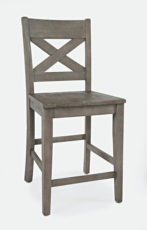 Outer Banks Driftwood X Back Stool (Set of 2) - Ornate Home
