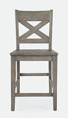 Outer Banks Driftwood X Back Stool (Set of 2) - Ornate Home