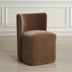 Outlook Brown Modern Velvet Dining Chair - Ornate Home