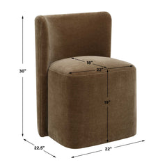 Outlook Brown Modern Velvet Dining Chair - Ornate Home