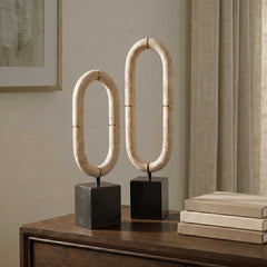 Oval Bronze/Brown/Gold Sculptures Fusion (Set of 2) - Ornate Home