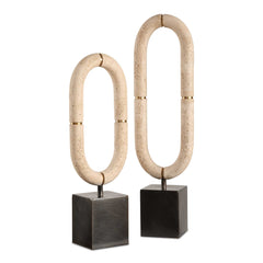 Oval Bronze/Brown/Gold Sculptures Fusion (Set of 2) - Ornate Home