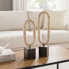Oval Bronze/Brown/Gold Sculptures Fusion (Set of 2) - Ornate Home